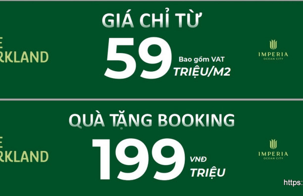 Chính Sách Bán Hàng The Parkland MIK Đợt 1 – Giá Từ 59 Triệu/m² | Imperia Ocean City