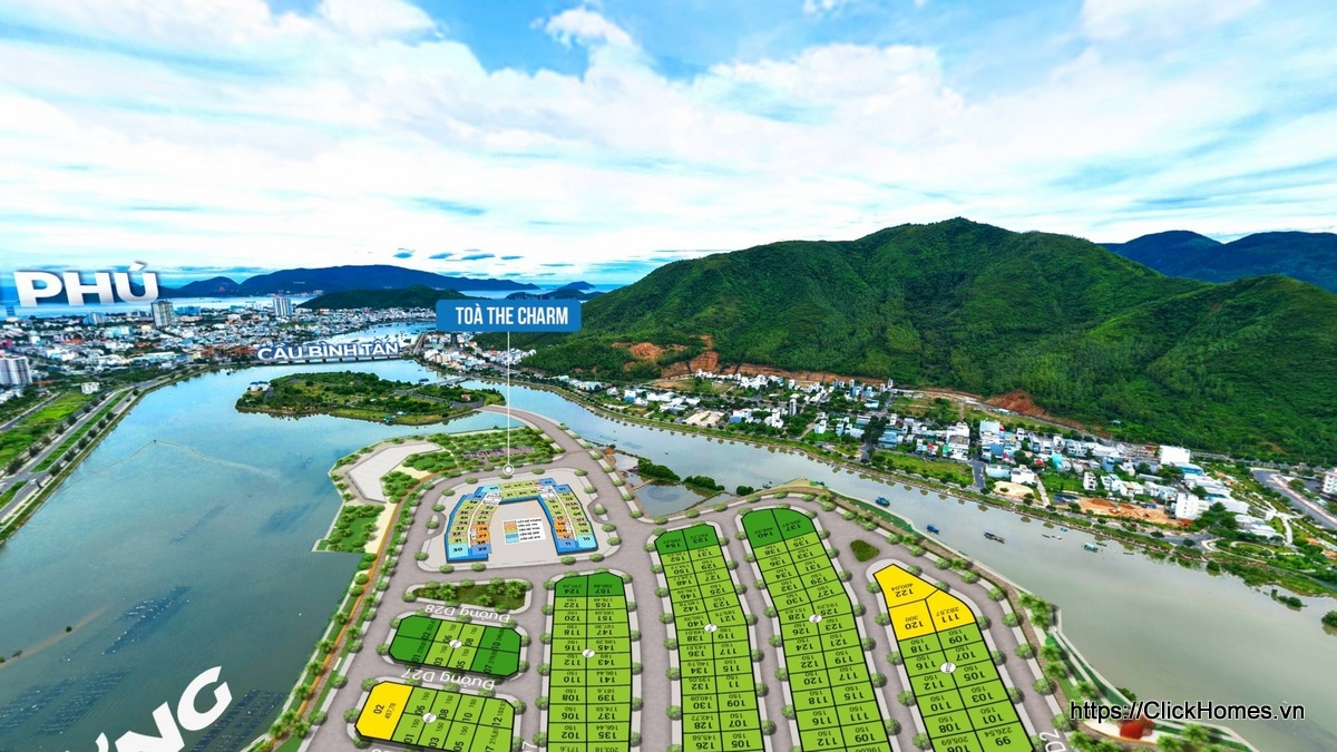 View 360 Sun Nha Trang từ trên cao – ảnh minh họa góc nhìn toà The Charm