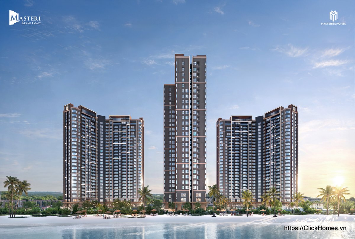Masteri Grand Coast Phân Khu The Way Nhìn Từ Hồ Tạo Sóng