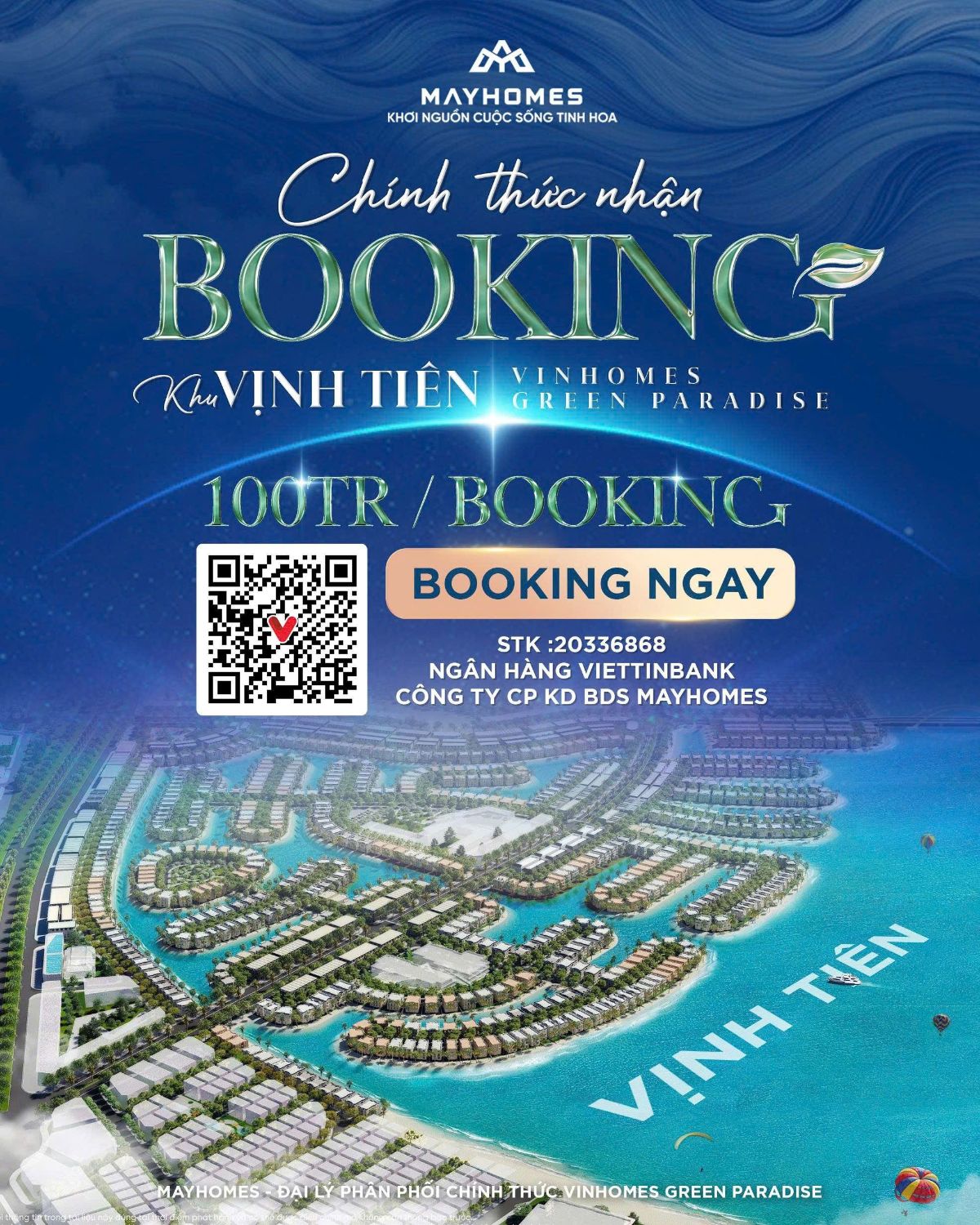 Booking 500 triệu giữ chỗ căn đẹp tại phân khu Vịnh Tiên và Green Paradise Vinhomes Cần Giờ