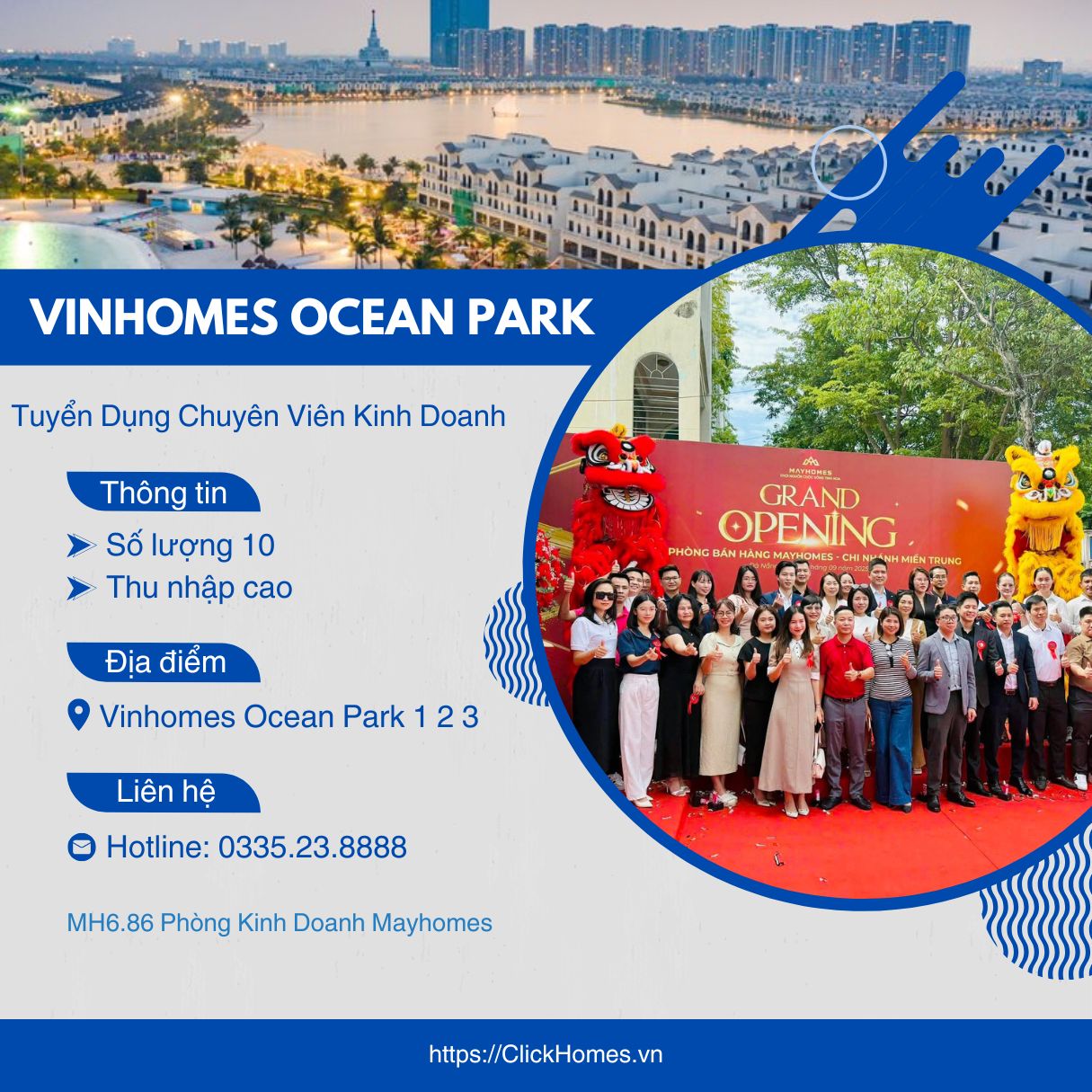 Tuyển Dụng Chuyên Viên Kinh Doanh Bất Động Sản Tại Vinhomes Ocean Park 1 2 3
